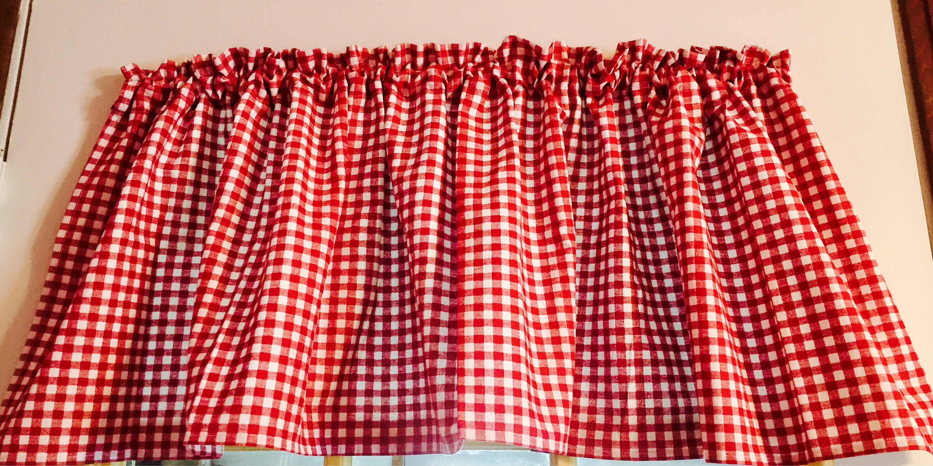 Red Gingham Window Valance: Country Pioneer Style - Etsy