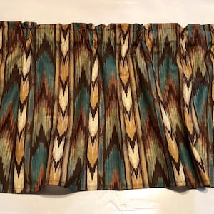 Southwestern Valance  Rustic Decor Tribal Valance Topper, New, Window, Curtain, Treatment, Cotton, Fabric, 42&quot;W x 14/15&quot;L