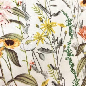 Wildflower Garden Valance, Summer Farmhouse Decor, Handmade Country Style (40” W x 14" L)