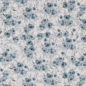 Blue Floral Valance: Country Farmhouse Window Curtain (40” Wx14&quot;L)