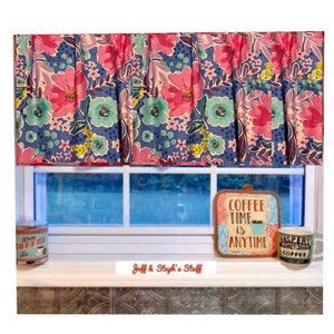 Floral Cottage Curtain Valance: Shabby Chic Window Topper (40&quot;W x 14&quot;L)
