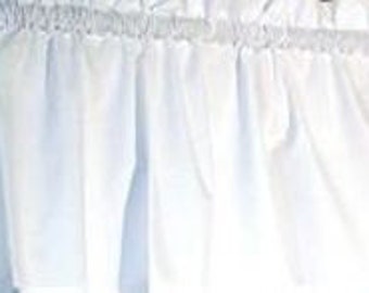 Solid White 52" wide x 14/15" long Window Curtain Valance made from KONA COTTON fabric