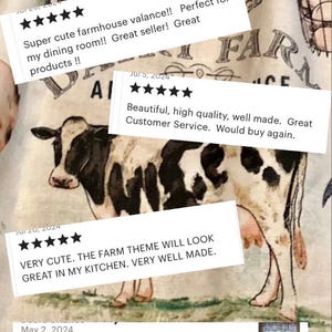 Farmhouse Lover Curtains: Pigs, Cows, Chickens, Tractor Print with Tiebacks bild 12