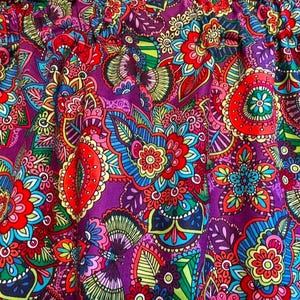 Boho Purple Floral Curtain Tiers: Hippie Medallion Butterfly Panels