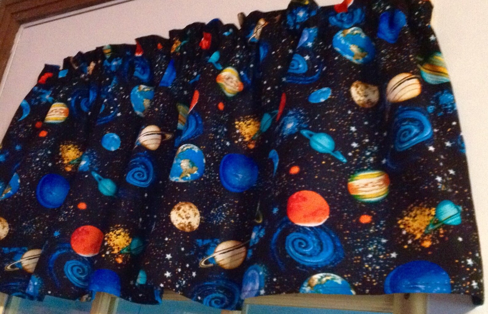 OUTER SPACE PLANETS Window Curtain Valance 43 W X - Etsy