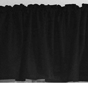 Solid Black Window Curtain Valance Valances  home made from Cotton fabric 52&quot;W x 15&quot;L