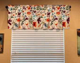 Beautiful Falling Leaves Valance, Rustic Colors Gift for Home decor Nature Inspired Botanical Decor Woman fabric Free Shipping  40"W x 14"L