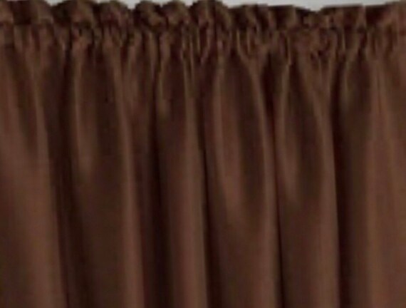 Solid Chocolate Brown Window Curtain Valance Valances Cotton Etsy
