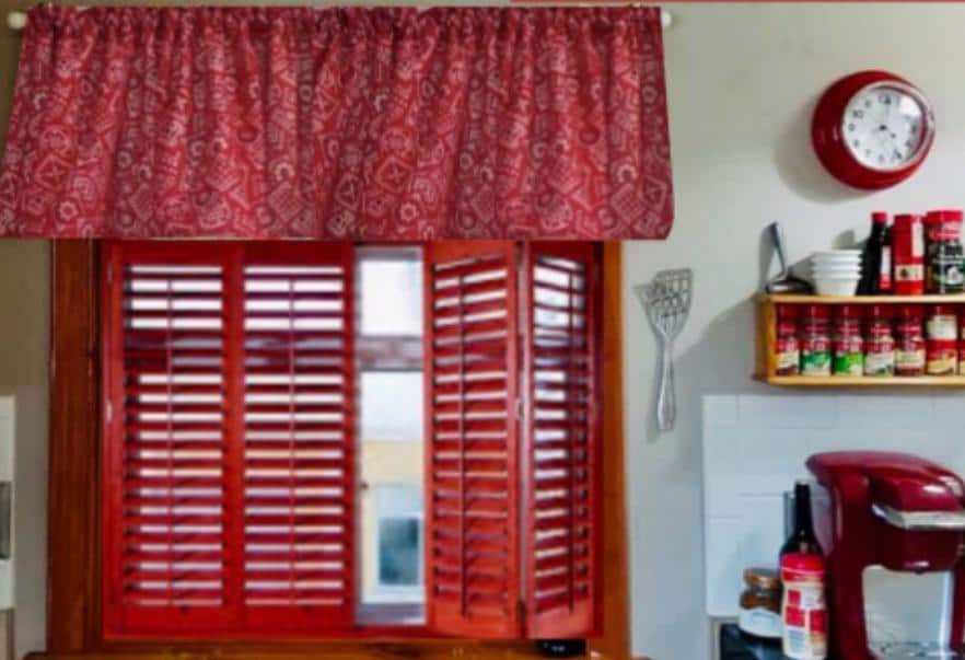 Red Bandana Farmhouse Valance Country Patchwork Cotton Window Topper | 42"W X 14"L