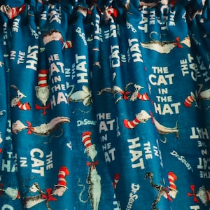 Cat in the Hat Window Valance: Kids Dr. Seuss Decor