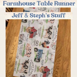Dairy Farm Table Runner  Great for Farmhouse Decor  Decoration for Party or Country Shower, 12&quot;W x42&quot;L