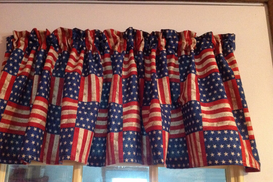 Americana Valance, Farmhouse Window, Curtain Valance, Valances