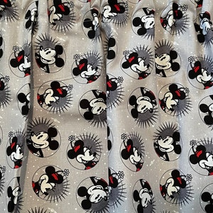 Grey Minnie Valance Mickey Circles Bubbles Window Curtain Mouse Decor Nursery Kids 40"W x 14"L if window wider than 29"  need 2