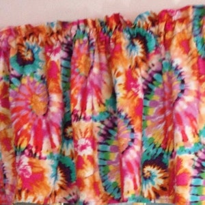 Retro Tie Dye Curtain Panels: Hippie Window Set