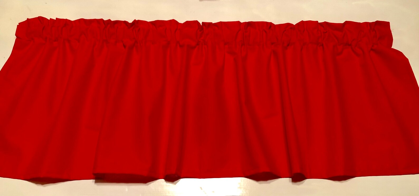 Solid Red Window Curtain Valance Valances Cherry Cardinal Etsy