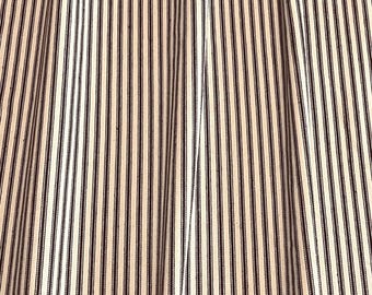 Vintage Style Ticking Stripe Curtains: Farmhouse Black & Cream - Set of 2 panels