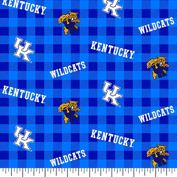 Kentucky, UK, Wildcats, Cotton Quilting Fabric by the Half Yard  44" wide x 18" long, Free Shipping, Free Shipping