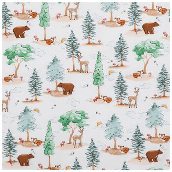 Woodland Critters Valance bears, deer, foxes' trees 42"W 14"L, Window wider than 29, need 2, FREE SHIP, Farm Life, Gift Idea