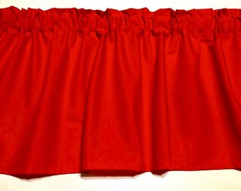 Red Kitchen Valance: Vibrant Window Treatment, Bold Home Accent (52"Wx15"L)