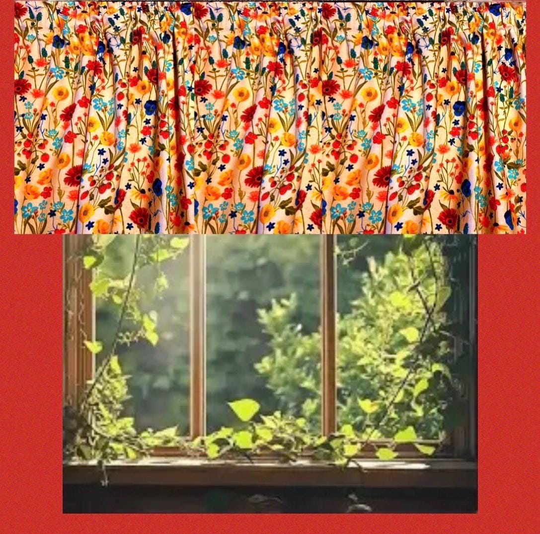 Handmade Farmhouse Floral Valance: 40