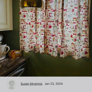 Retro Kitchen Curtains: Classic 50s Style, Set of 2