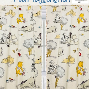 Winnie the Pooh Nursery Curtains: Handmade Baby Room Decor (Set of 2)