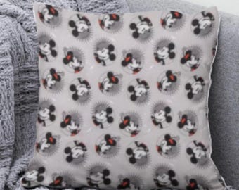 Mickey & Minnie Throw Pillow Cover: Cotton Home Decor, 16" x 16"