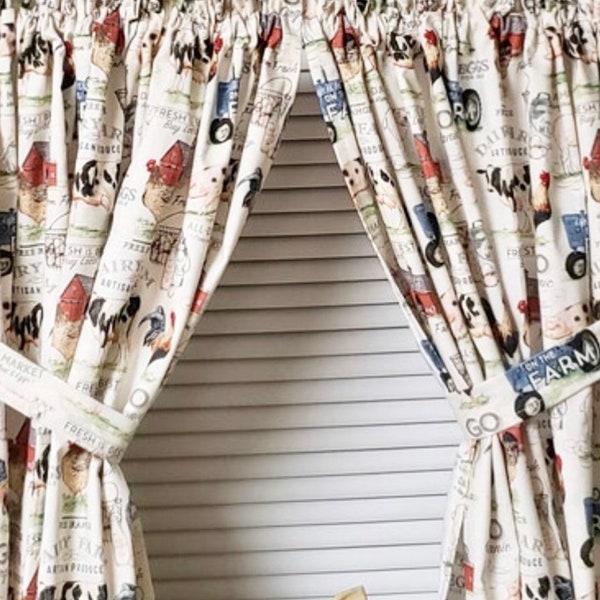 Farmhouse Kitchen Curtains Etsy
