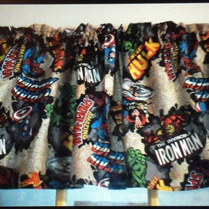 Superhero Valance: Comic Book Nursery Decor, Boys Room Curtain