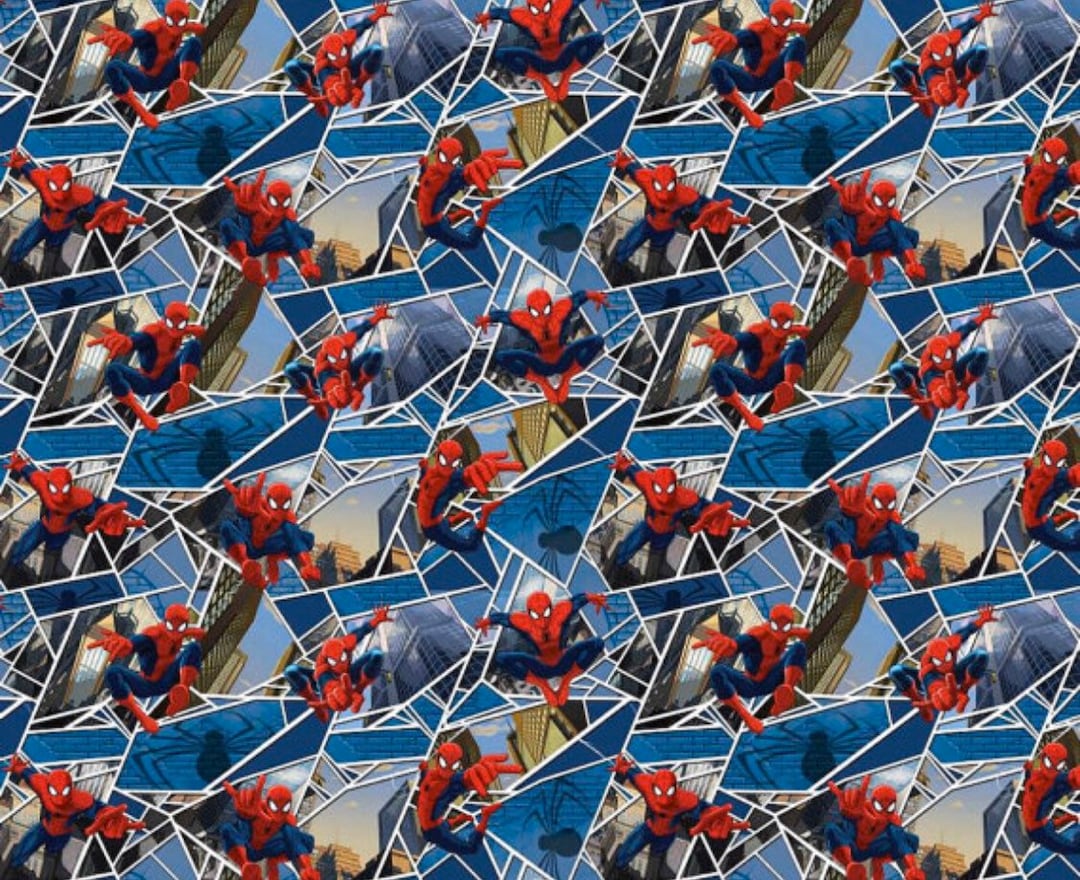 Blue Spider-man Curtain Panels With Tiebacks 43wide X 24l or 36l or 45 ...