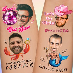 Personalized Tattoos Stickers, Groom Face Tattoo, Party Favors, Custom Temporary Tattoo, Craze Party Gift, Party Favor, DIY Lover Tattoos