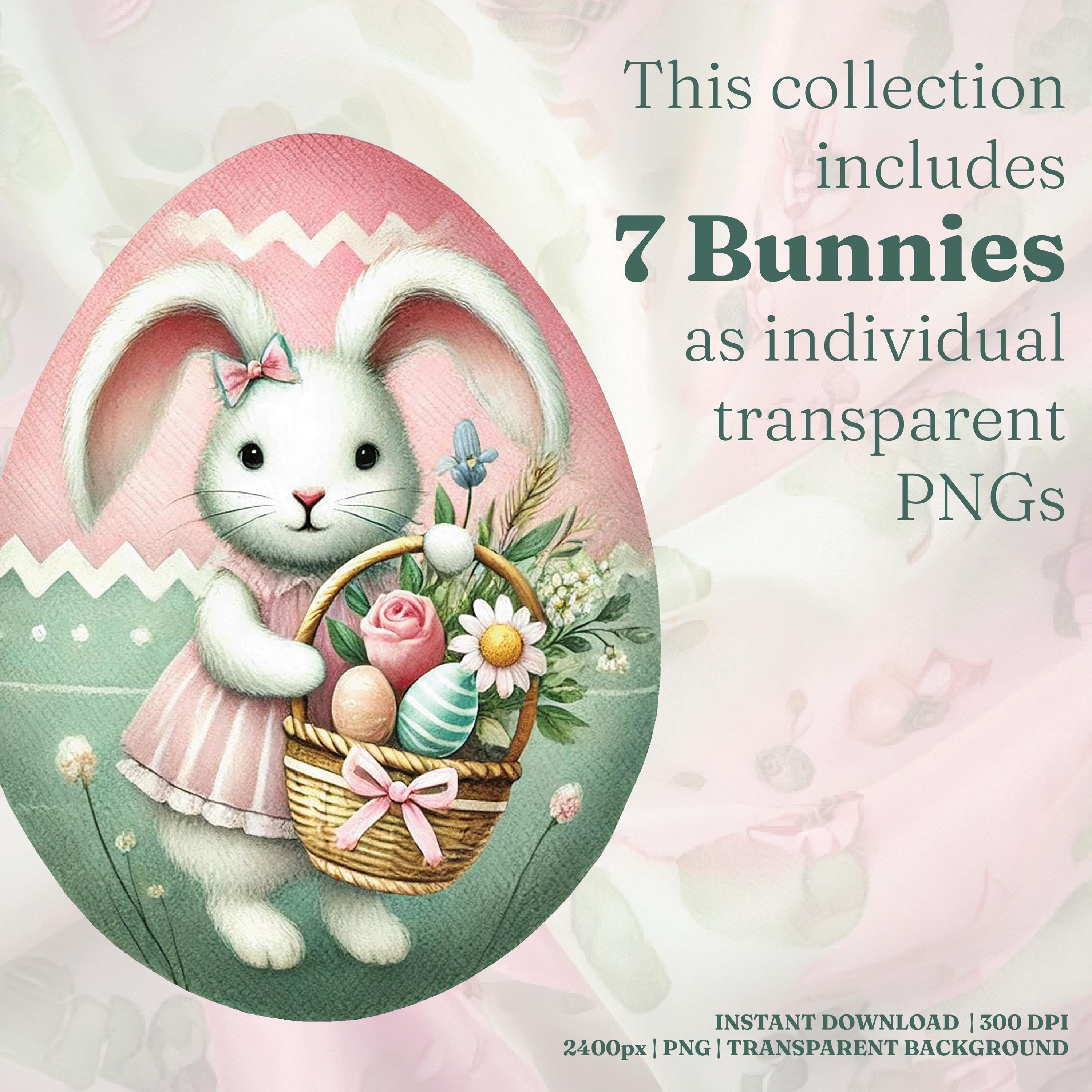 Easter Bunny Eggs Clip Art Collection - Etsy