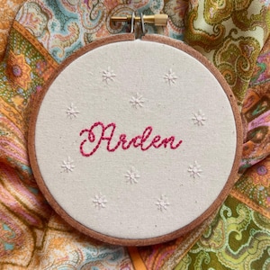 Star personalized name embroidery hoop |name embroidery hoop | hand embroidered | wall decor | bespoke embroidery
