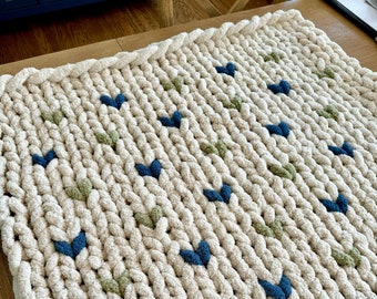 Grobstrick Baby Decke