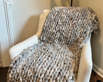 Grobstrick Hand Solid Color Strickdecke