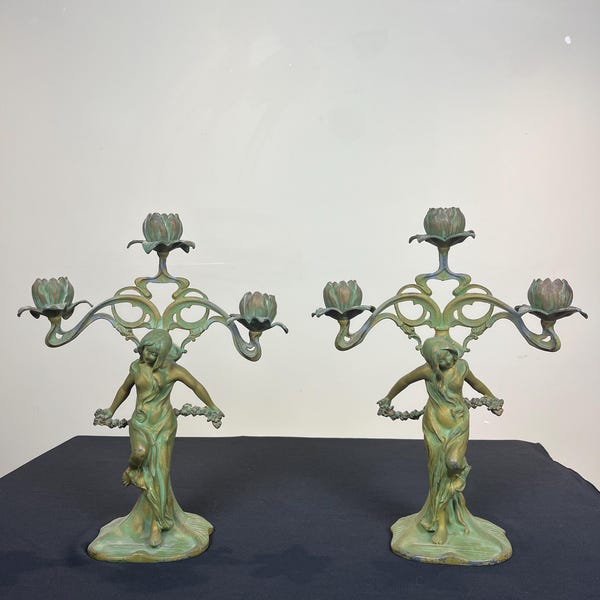 A pair of very rare art nouveau candlesticks made by franch( Paris )