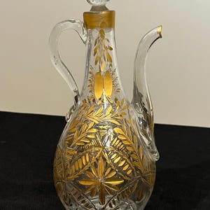 Very Rare Islamic Ottoman Glass Ewer with Gold, around 1820, in Good Condition