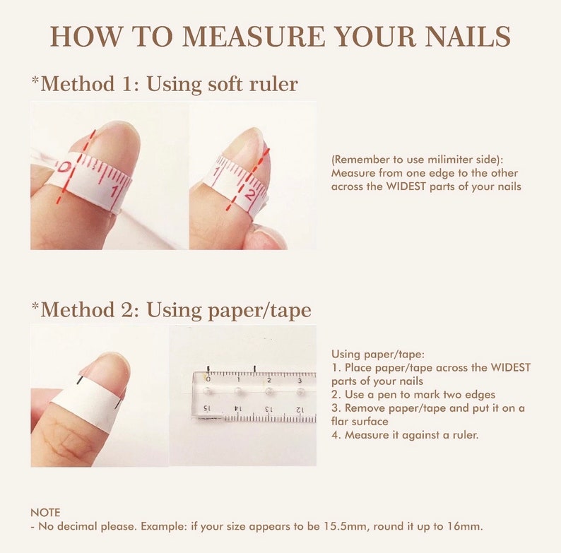 Finger Nail Sizer Ruler Custom Nail Set - Etsy