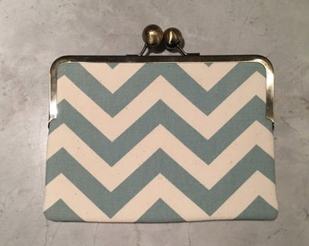 iPad mini and eReader Clutch Case "Chevron Antique Blue"