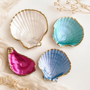 Hand-Painted Shell Trinket dish, decoupage