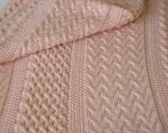 Knitted Afghan Pattern - Country Peach in Three Cable Patterns,PDF