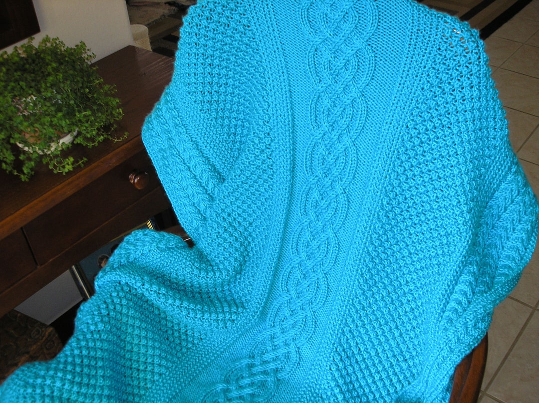 Knitted Afghan Pattern Small Wheatear, Trinity, Saxon Braid, PDF Etsy