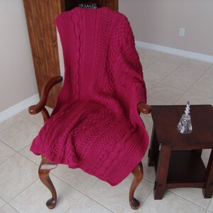 Knitted Afghan Pattern - Variety of Stitches in Raspberry, PDF