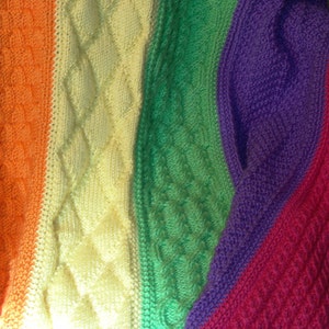 Knitted Afghan Pattern - Baby Bright Sampler, PDF