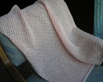 Baby Blanket - 100% Cotton Blush Pink