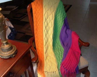 Knitted Afghan - Baby Bright Sampler