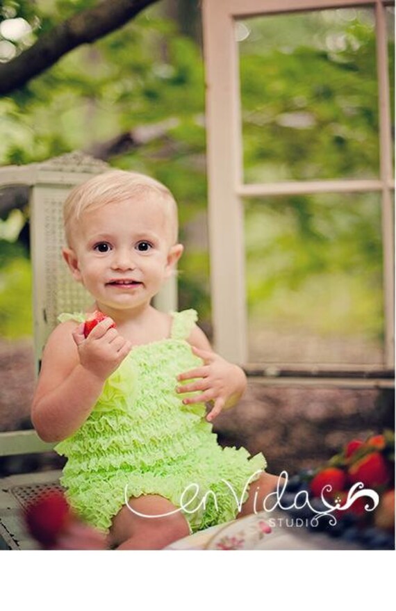 Items similar to Pettiskirt Bubble Romper Lime Green on Etsy