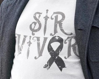 Camiseta de superviviente de melanoma de Sir Vivor, regalo de apoyo y concientización sobre el cáncer de piel para hombres (o mujeres)