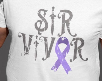 Camiseta de sobreviviente de cáncer testicular de Sir Vivor, regalo de apoyo al cáncer y concientización sobre el cáncer para hombres