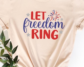 Let Freiheit Ring Shirt, 4. Juli Shirt, Unabhängigkeitstag Shirt, Freiheit Shirt, USA, Feuerwerk, 4. Juli Shirt, Land of the free, T090